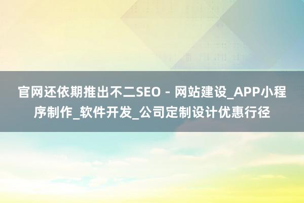 官网还依期推出不二SEO - 网站建设_APP小程序制作_软件开发_公司定制设计优惠行径